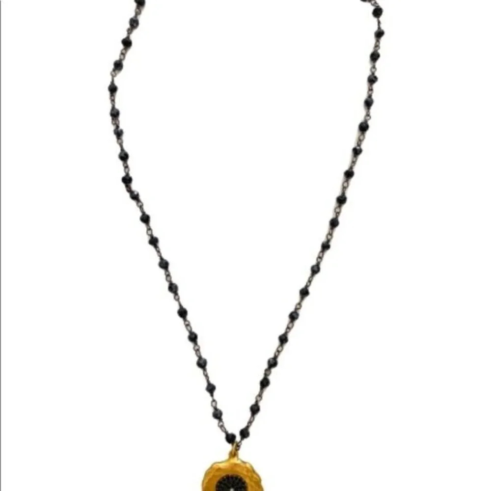 Crystal Gold Tone Pendant 16" Spinel Chain Necklace - Picture 3 of 5